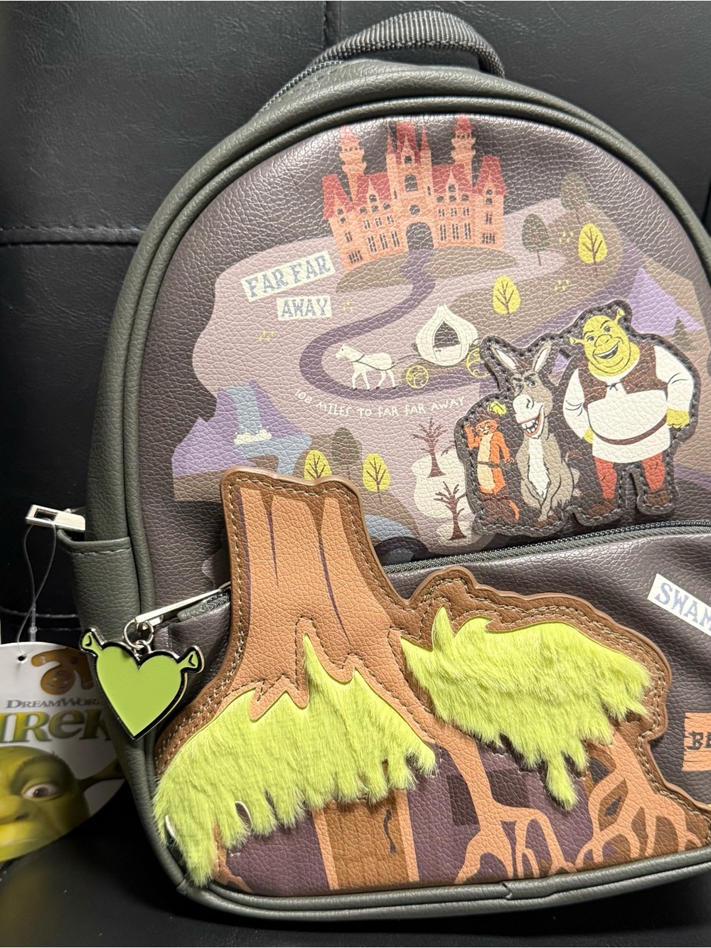 DreamWorks Shrek Far Far Away Swamp Mini Backpack Faux Fur